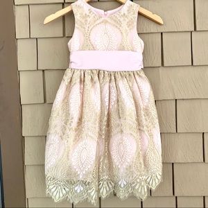 Gold and Pink Girls Dress by Jayne Copeland